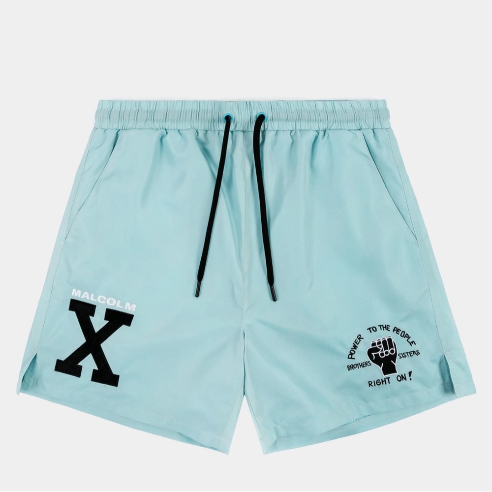 NWT Malcolm X Logo Hybrid Streetwear Lightweight Drawstring Mens Shorts size L